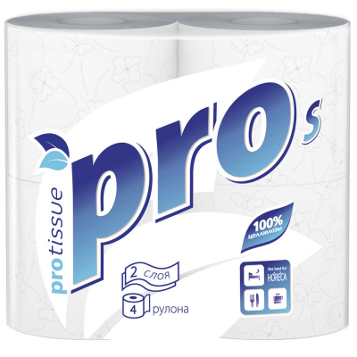 Туалетная бумага 2сл 23м PROtissue Premium/Премиум белая (4шт)